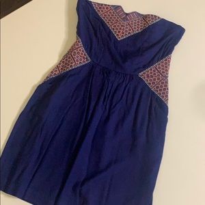 UO Strapless Blue Dress with POCKETS XS